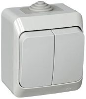 Выключатель накладной Systeme Electric Этюд 2-кл. IP44 серый картинка